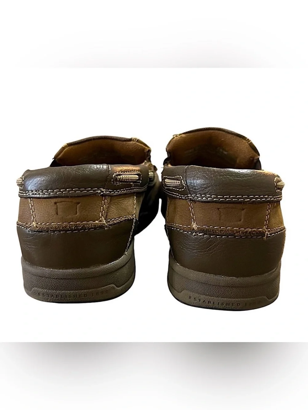 Florsheim Lakeside Moc Toe Slip-on Brown Leather Penny Boat Loafer Shoe Size 7.5